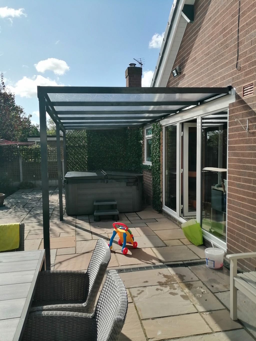 Lean-To Patio Canopy Kit Grey - Available in multiple sizes