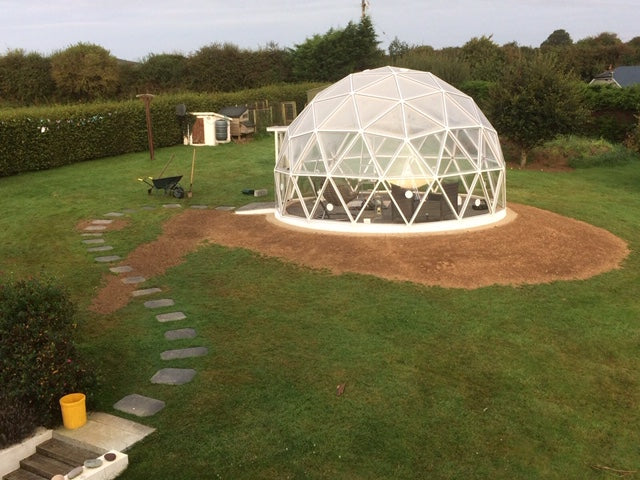 Geodesic dome made with solid clear polycarbonate
