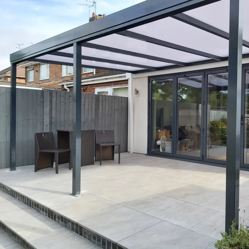 Lean-To Patio Canopy Kit Grey - Available in multiple sizes