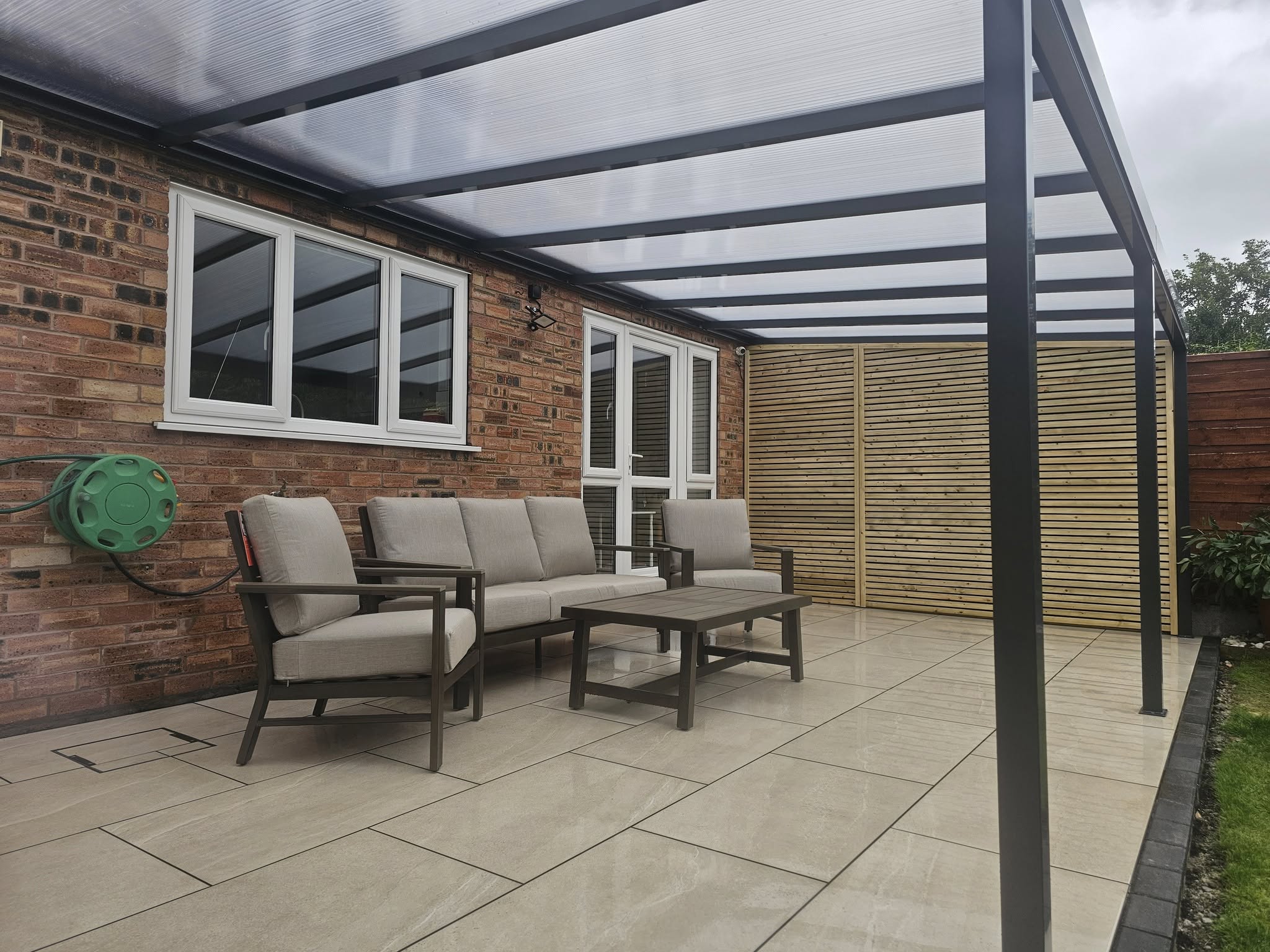 Lean-To Patio Canopy Kit Grey - Available in multiple sizes