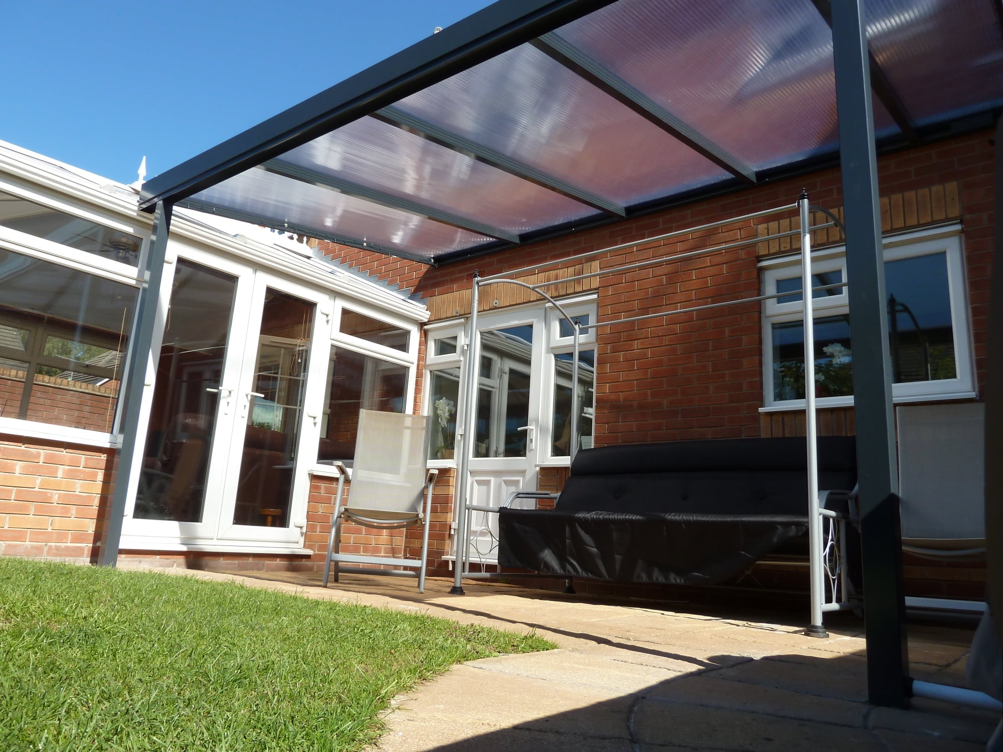 Lean-To Patio Canopy Kit Grey - Available in multiple sizes