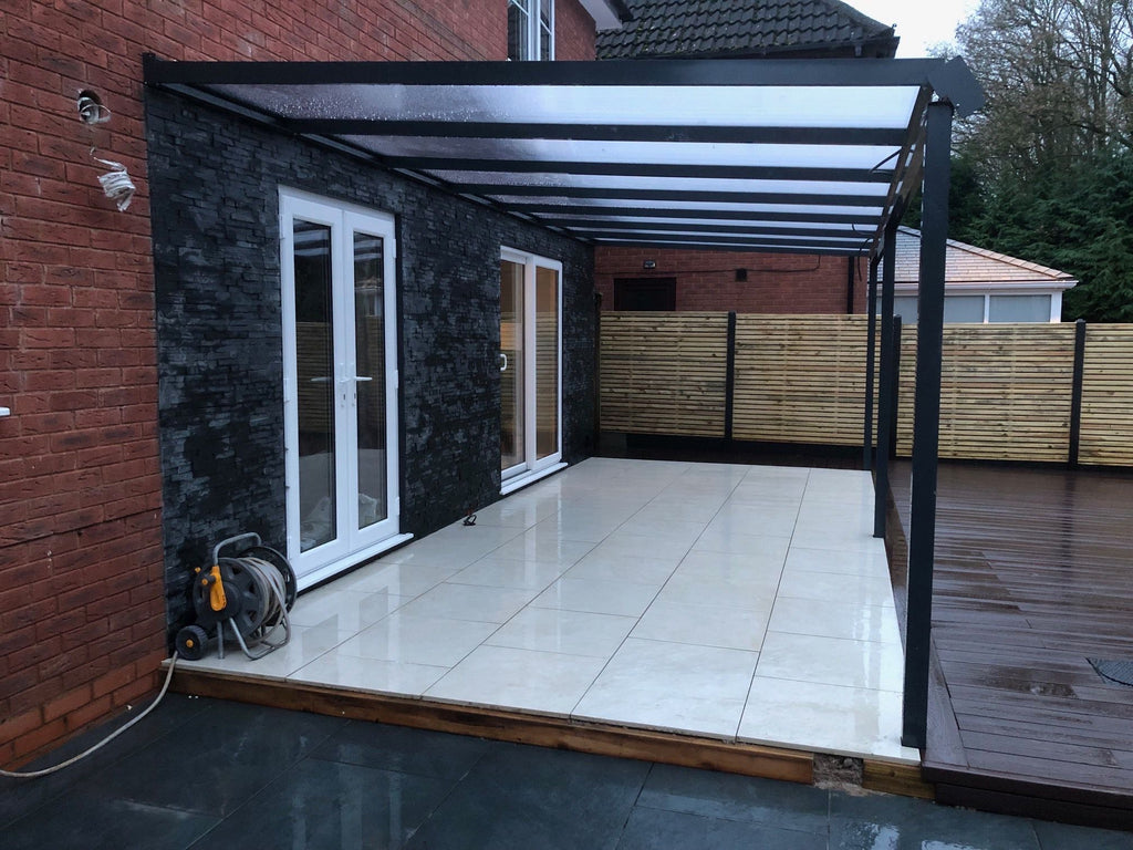 Lean-To Patio Canopy Kit Grey - Available in multiple sizes