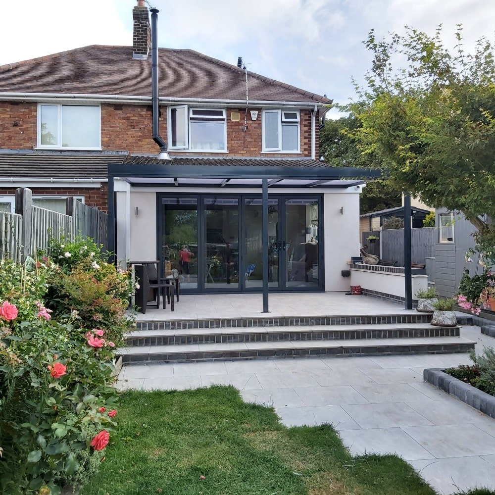 Lean-To Patio Canopy Kit Grey - Available in multiple sizes