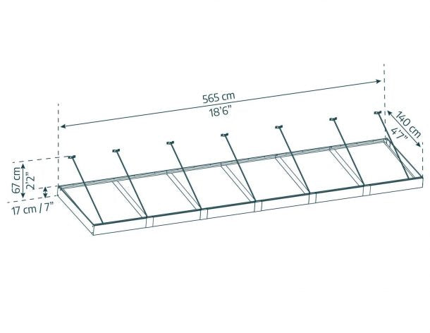 Sophia XL Door Canopy - 5650mm Wide x 1400mm Projection