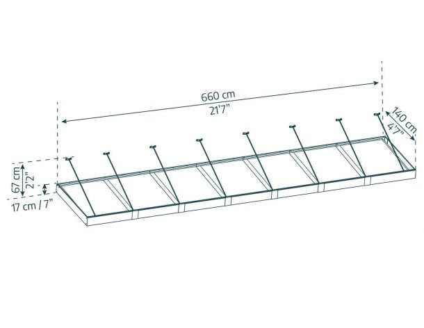 Sophia XL Door Canopy - 6600mm Wide x 1400mm Projection