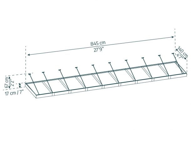 Sophia XL Door Canopy - 8450mm Wide x 1400mm Projection