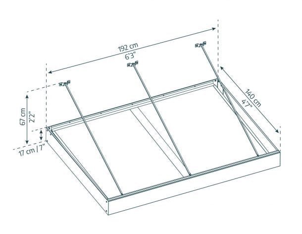 Sophia XL Door Canopy - 1920mm Wide x 1400mm Projection