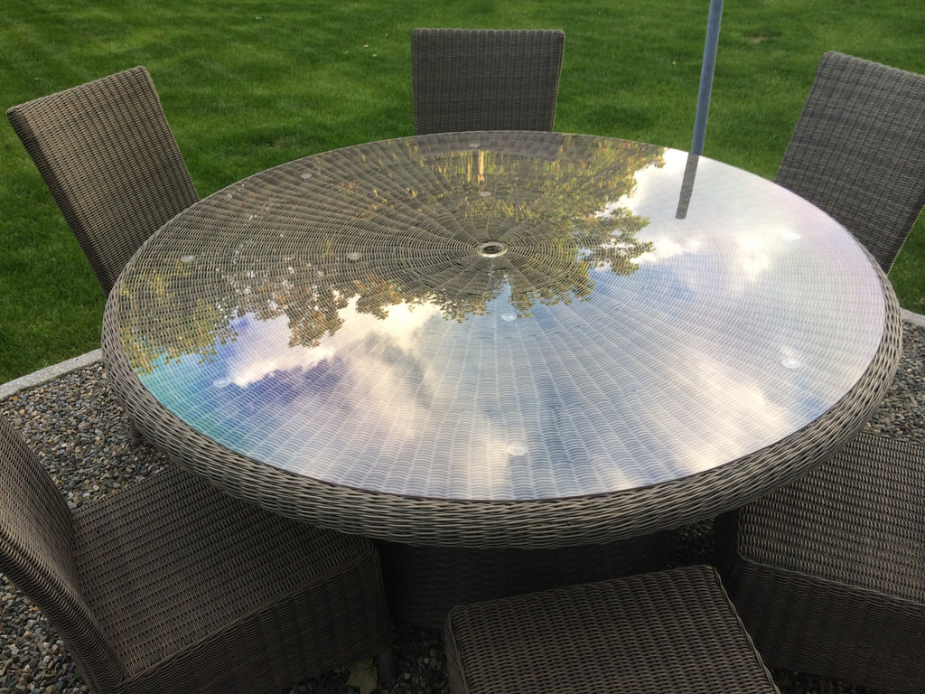 round solid clear polycarbonate table top